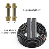 DIYCOUPLER-1/4 + DIYCOUPLER-1/2 + 75ft MC-5 Cable, For DIY 4th Gen 9k, 12k, & 18k